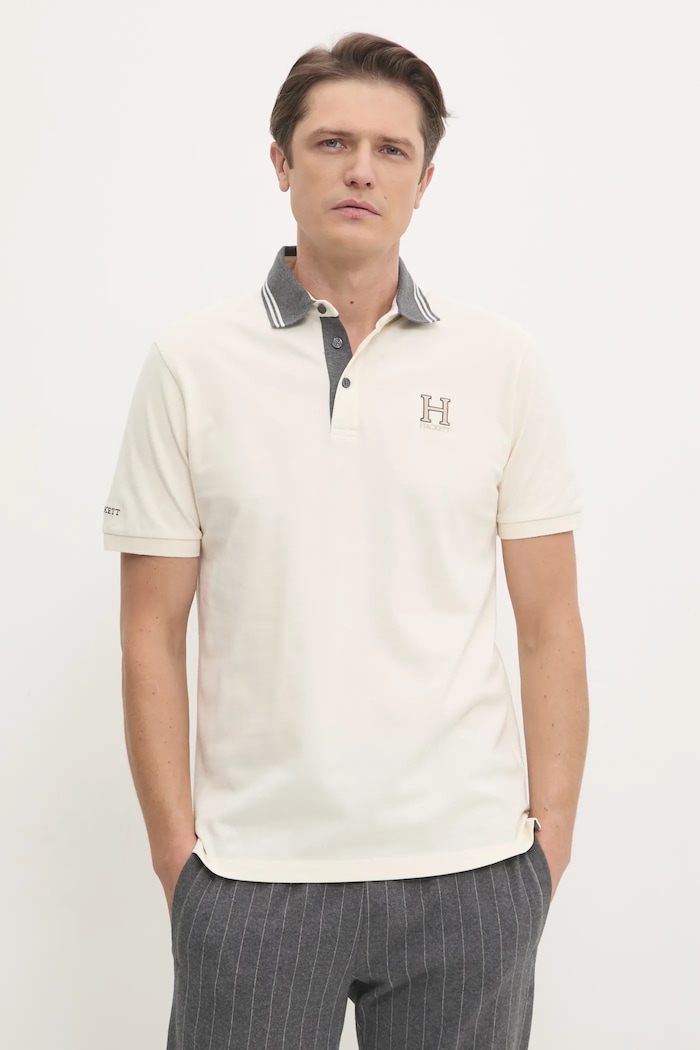 Hackett London tricou polo regular bej HM563381