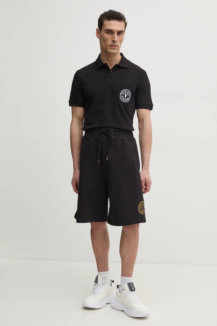 Versace Jeans Couture polo bawełniane 78GAGT01.CJ01T czarny SS25