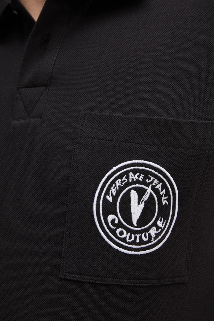 Versace Jeans Couture polo bawełniane 78GAGT01.CJ01T czarny