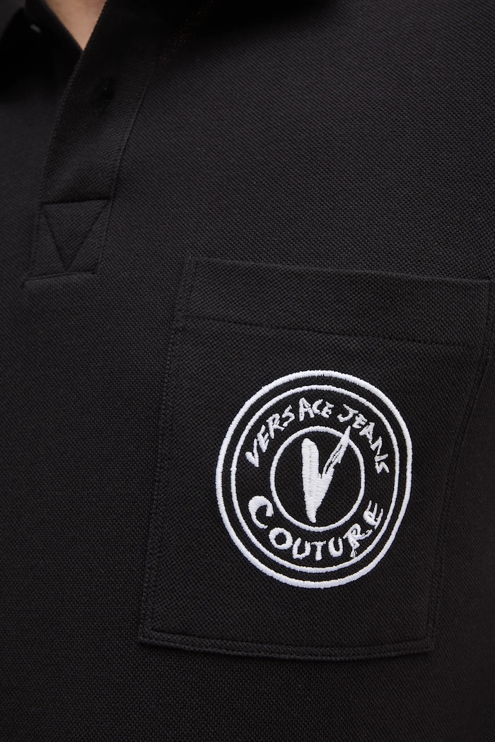 Versace Jeans Couture polo bawełniane 78GAGT01.CJ01T czarny