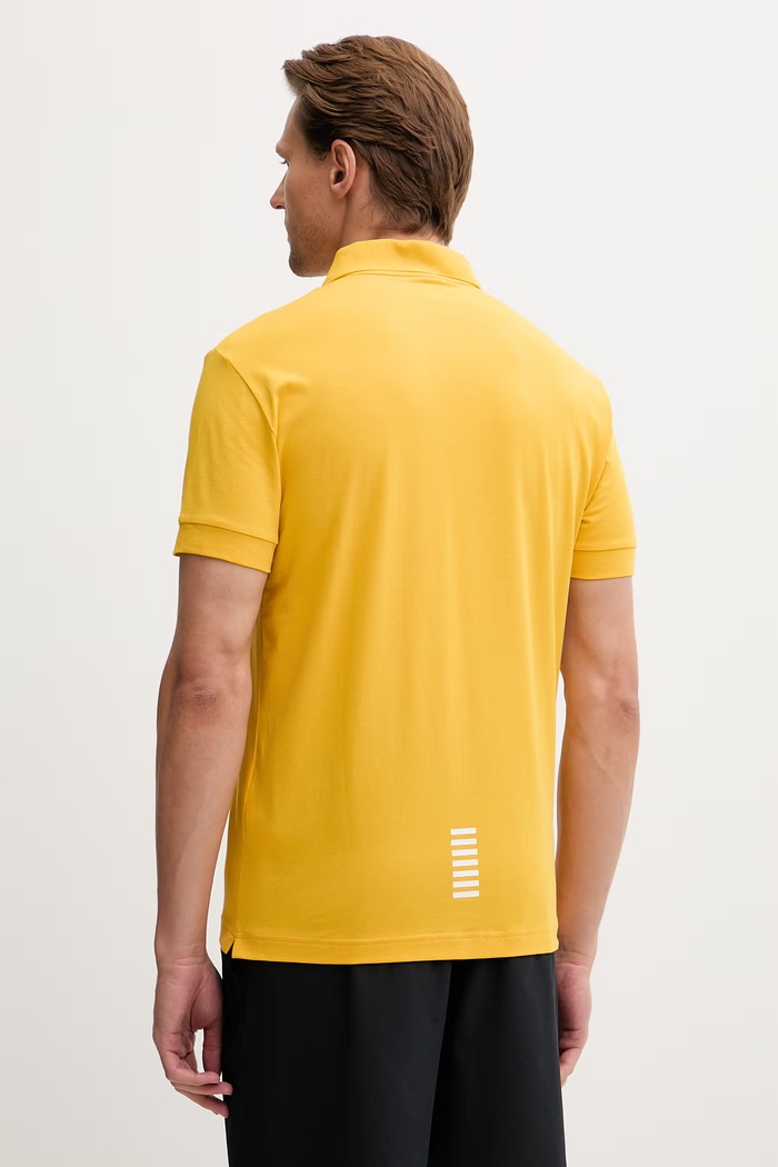 Oblečení EA7 Emporio Armani polo pánské bavlněné s elastanem PJVQZ.8NPF14 žlutá