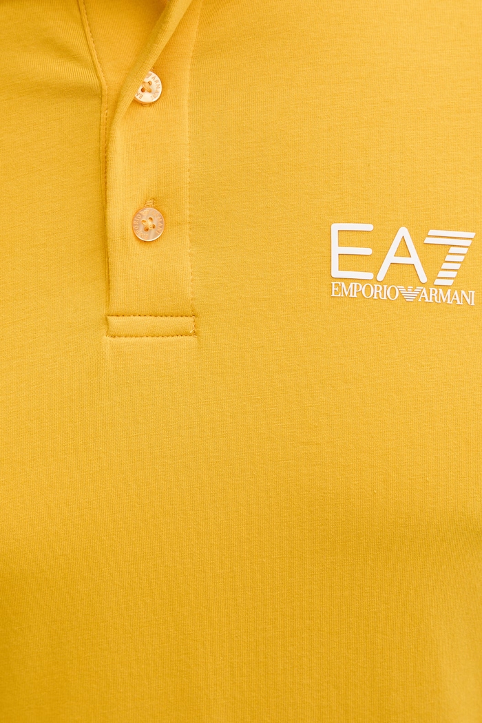 EA7 Emporio Armani polo pánské bavlněné s elastanem PJVQZ.8NPF14 žlutá