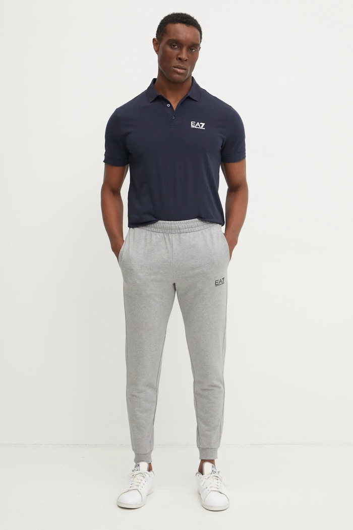 EA7 Emporio Armani polo tričko pánske bavlnené s elastanom PJVQZ.8NPF14 tmavomodrá SS26