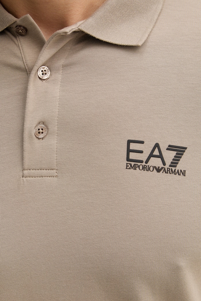 EA7 Emporio Armani polo bărbătesc bumbac cu elastan PJVQZ.8NPF14 bej