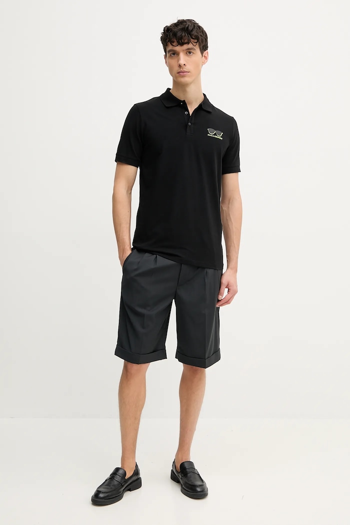Polo majica Karl Lagerfeld 552235.745400 crna SS25