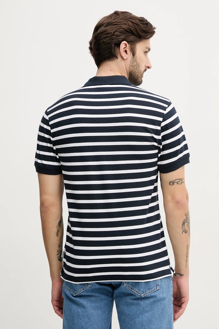 Oblečení Pepe Jeans Bavlněné polo tričko Pepe Jeans BARRET PM542241 námořnická modř