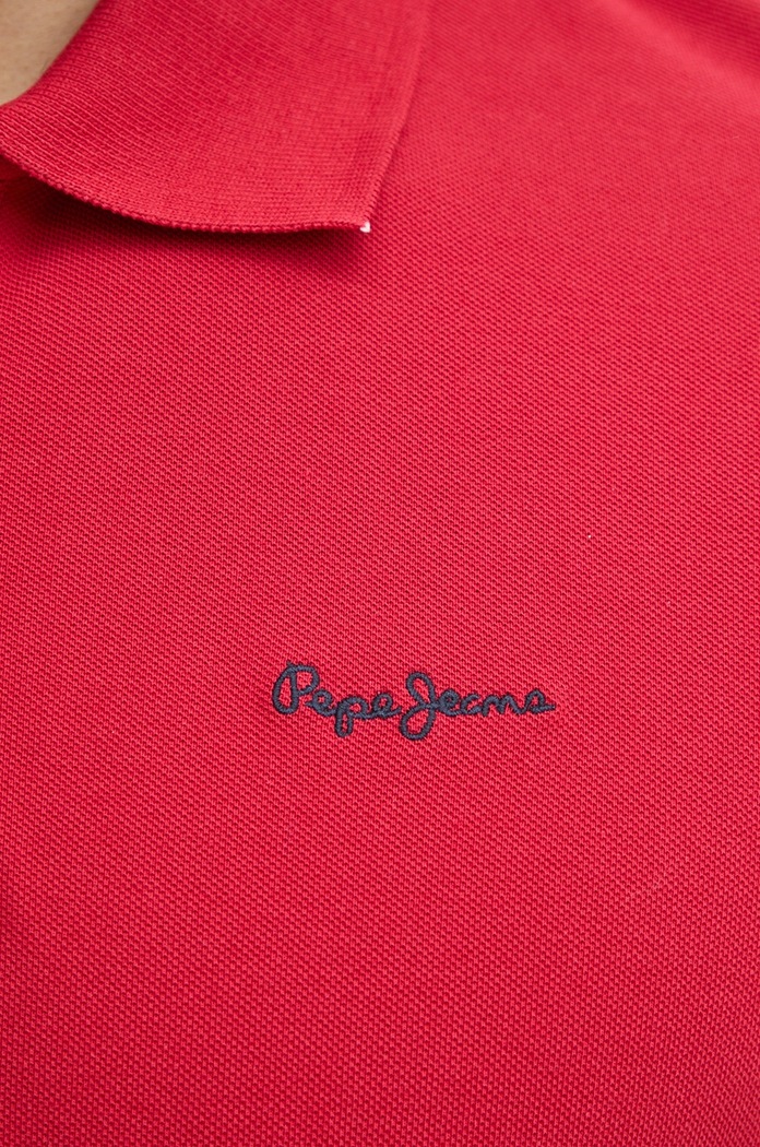 Pepe Jeans polo de bumbac ESSENTIAL POLO CONTRAST LOGO PM542298 rosu