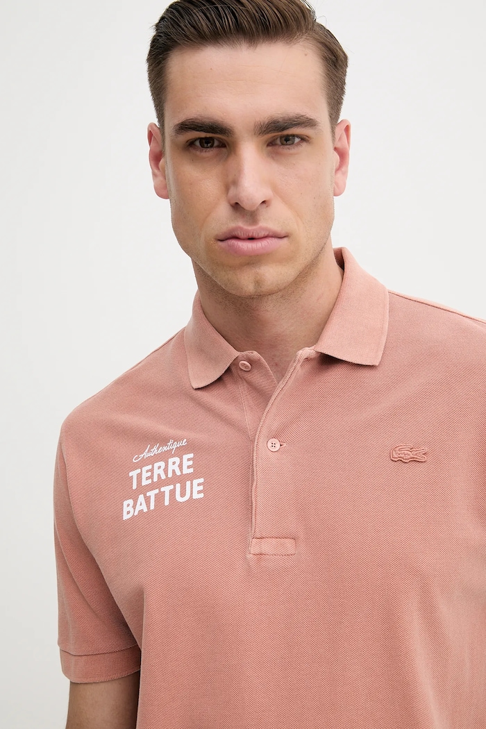 Bavlněné polo tričko Lacoste oranžová PH0349