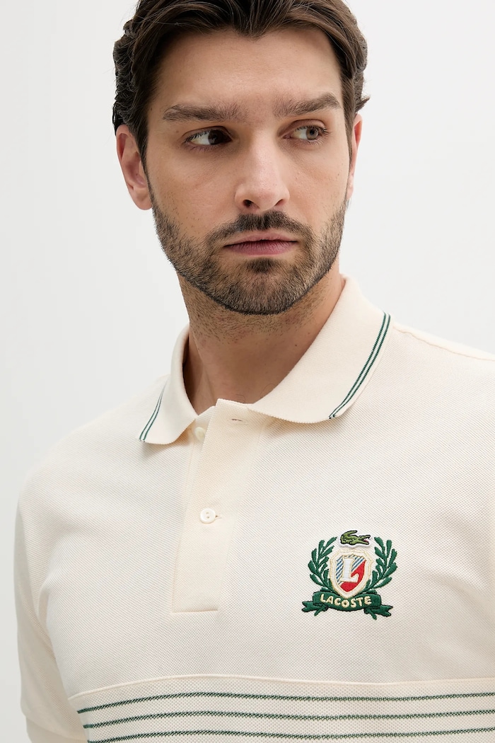 Bavlnené polo tričko Lacoste béžová PH0037