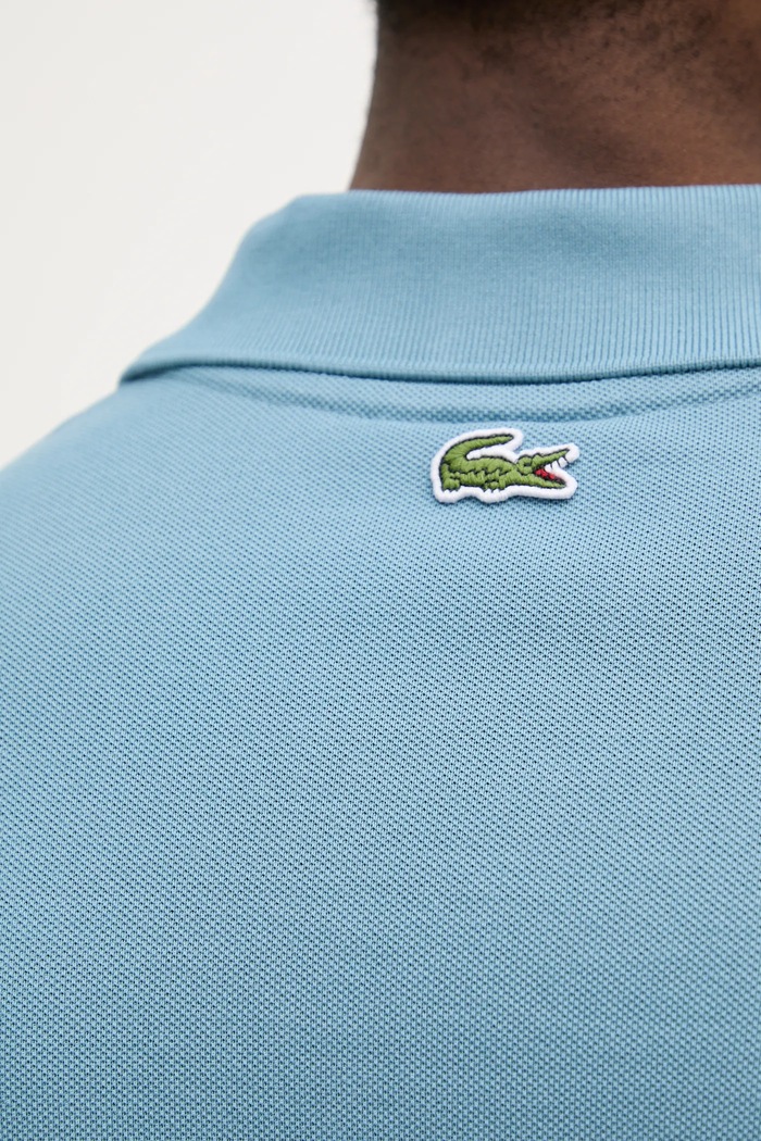Памучна тениска с яка Lacoste PH0285 син