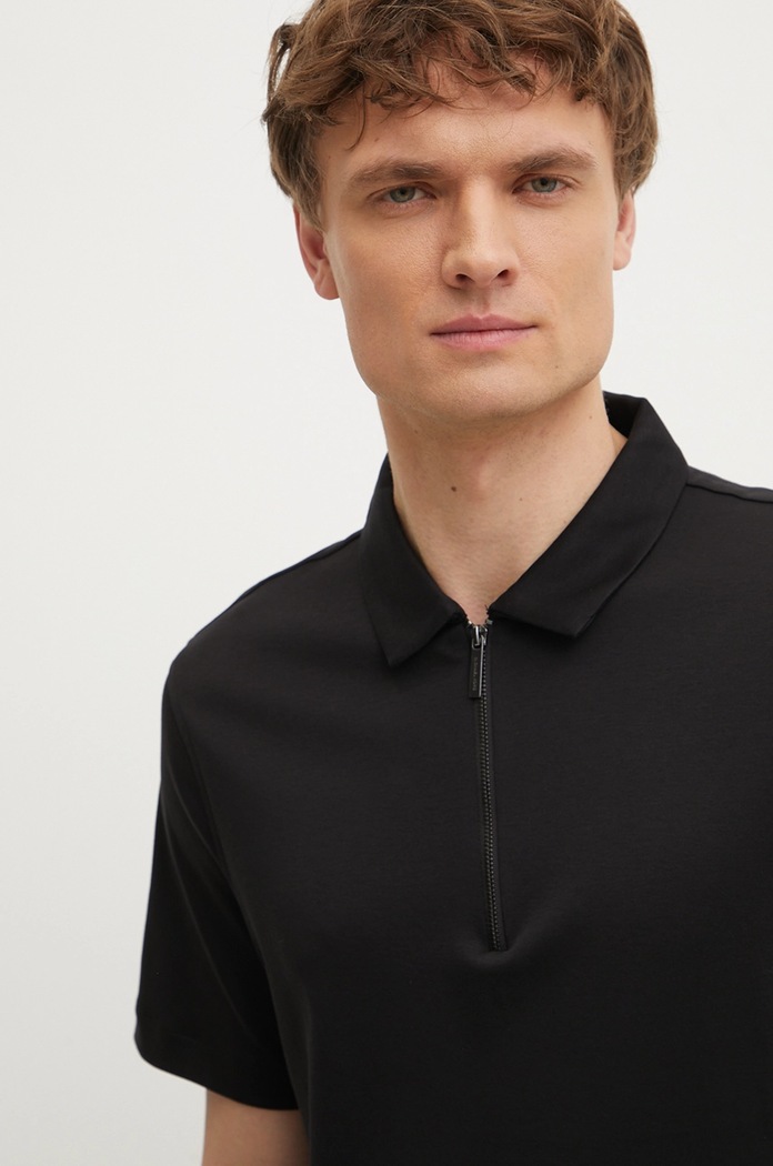Pamučna polo majica Michael Kors crna CR552FRC93