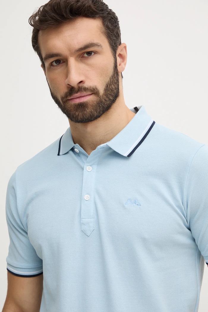 Bavlněné polo tričko Lindbergh modrá 30.404010.BLUE.BREEZE