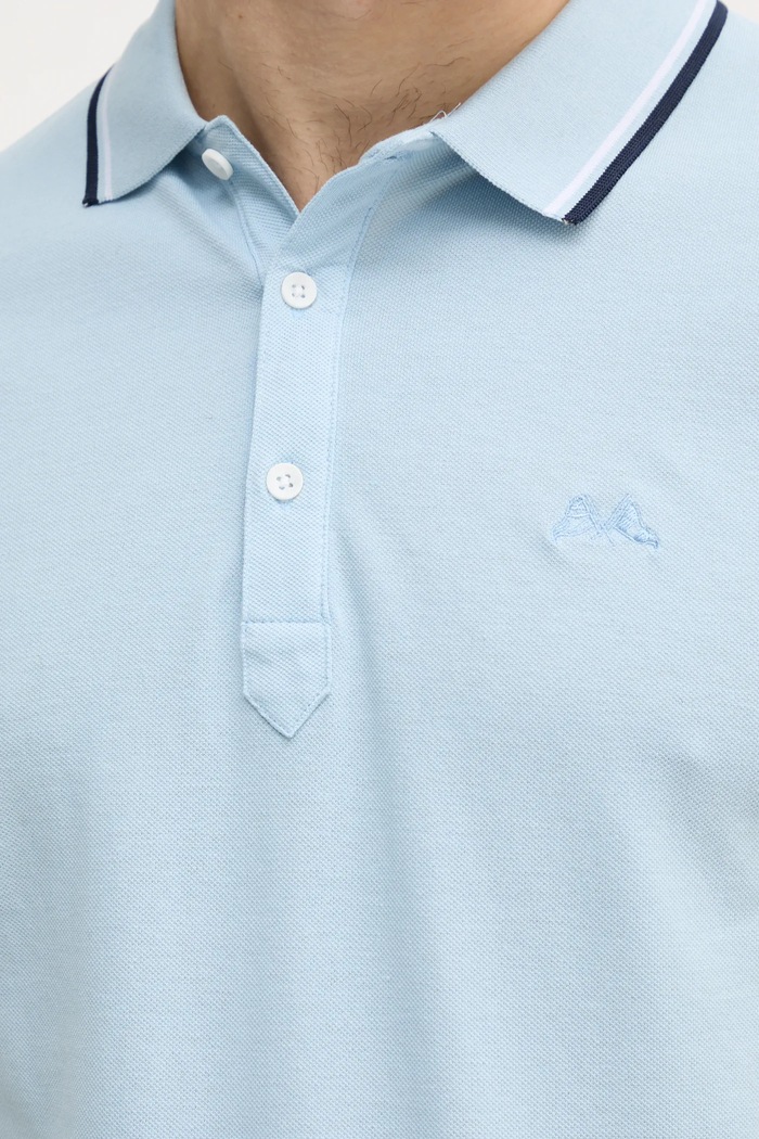 Bavlněné polo tričko Lindbergh 30.404010.BLUE.BREEZE modrá