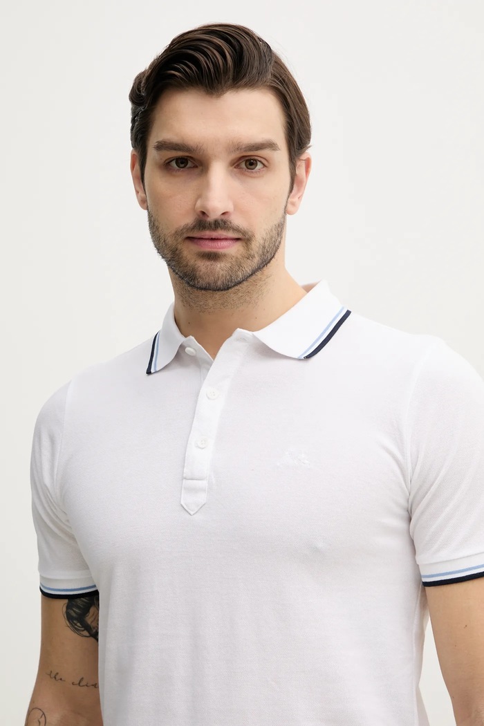 Bavlnené polo tričko Lindbergh biela 30.404010.WHITE.WAVE