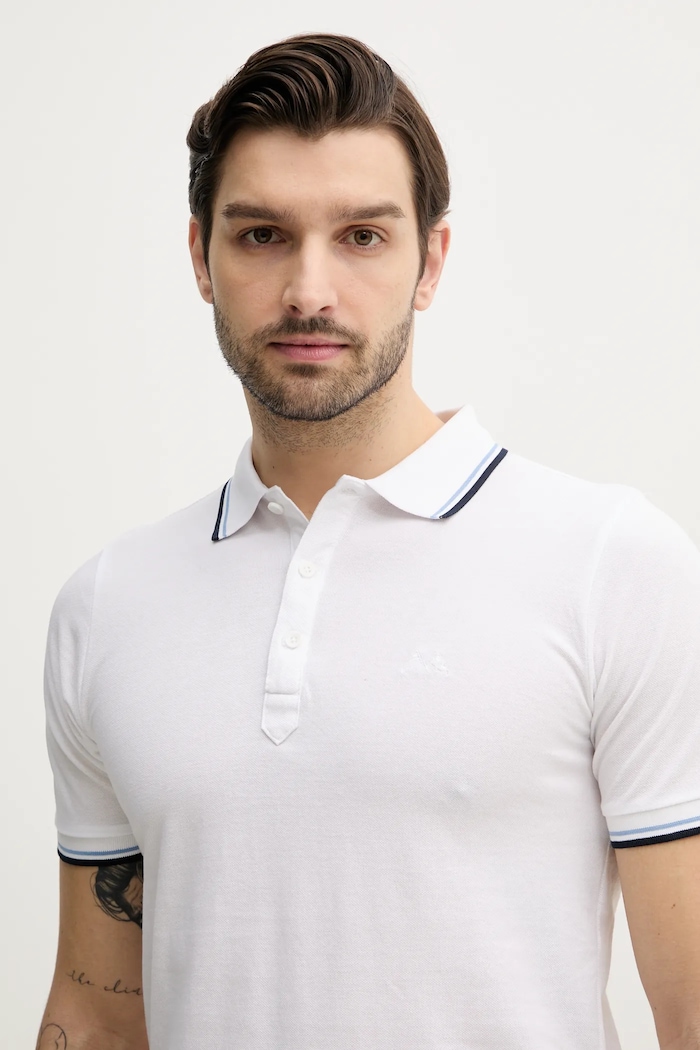 Bavlnené polo tričko Lindbergh biela 30.404010.WHITE.WAVE