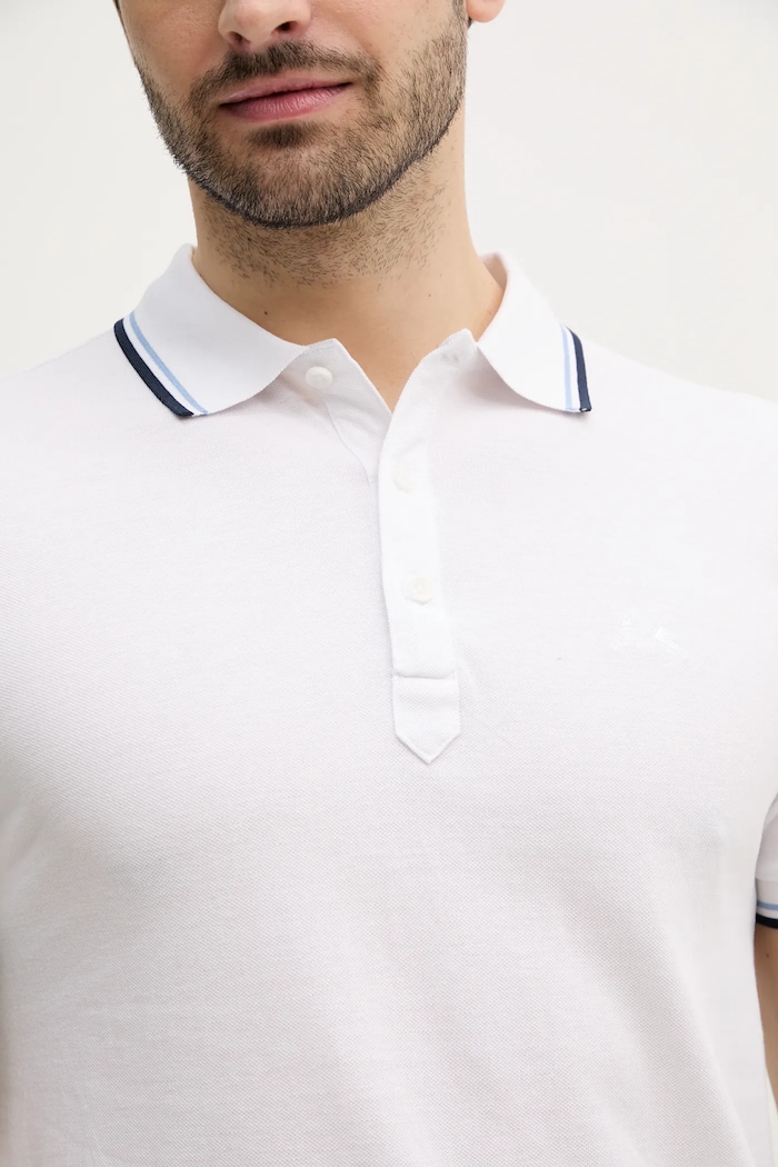 Bavlnené polo tričko Lindbergh 30.404010.WHITE.WAVE biela
