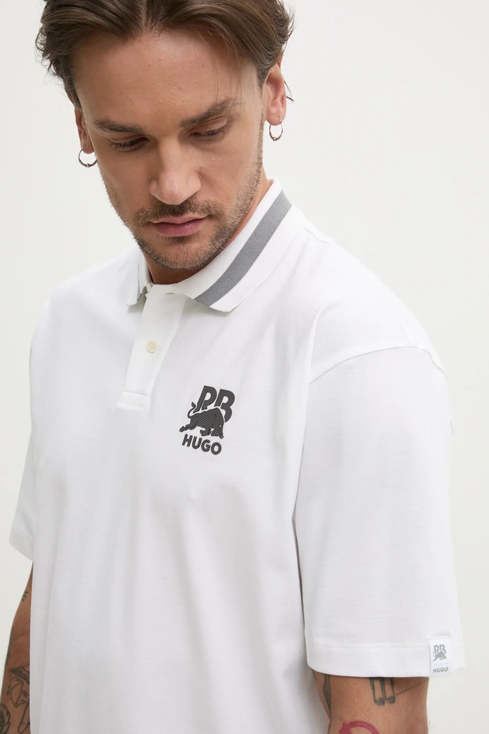 HUGO polo x RACING BULLS beżowy 50542748