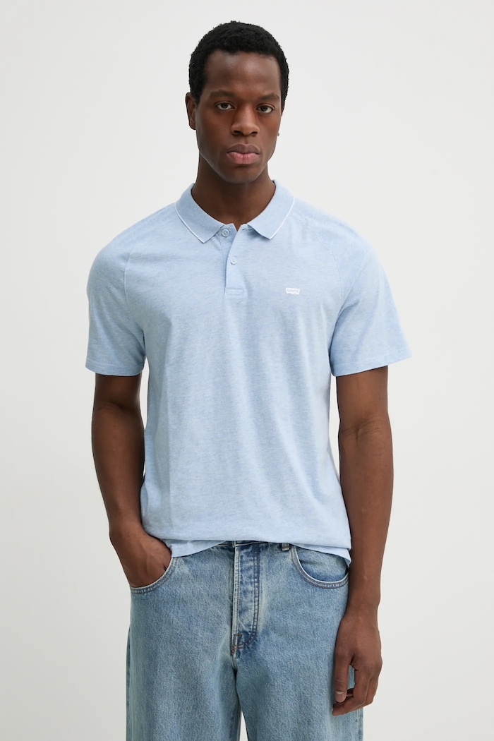 Polo tričko Levi's SHORELINE TECH POLO hladký modrá 001EK