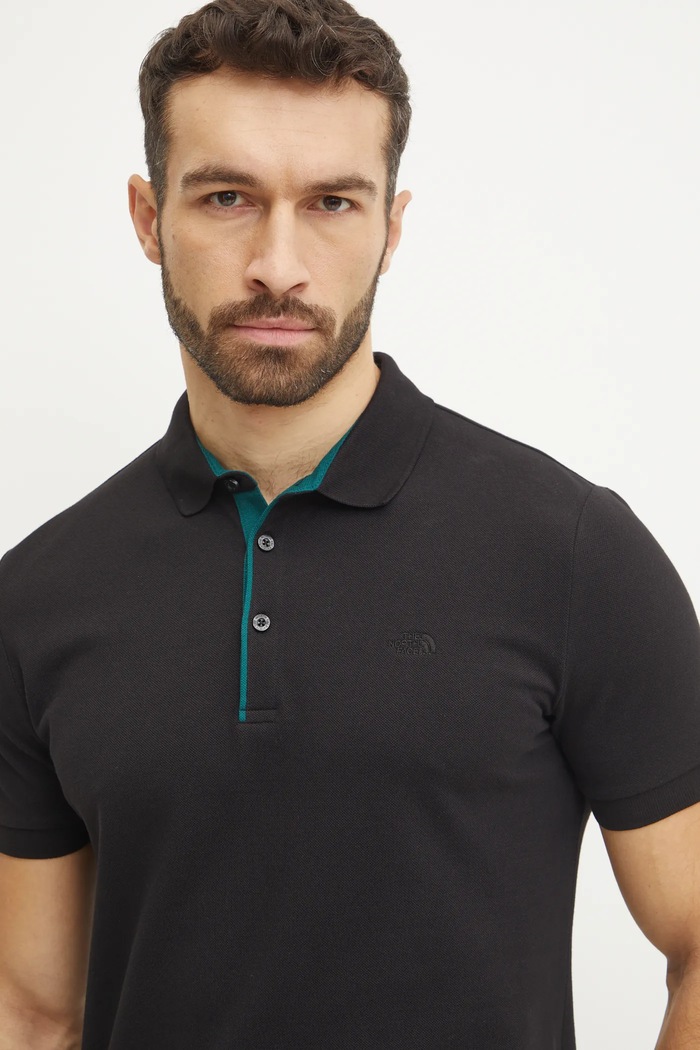 Bavlnené polo tričko The North Face Premium Slim čierna NF0A8C1NJK31