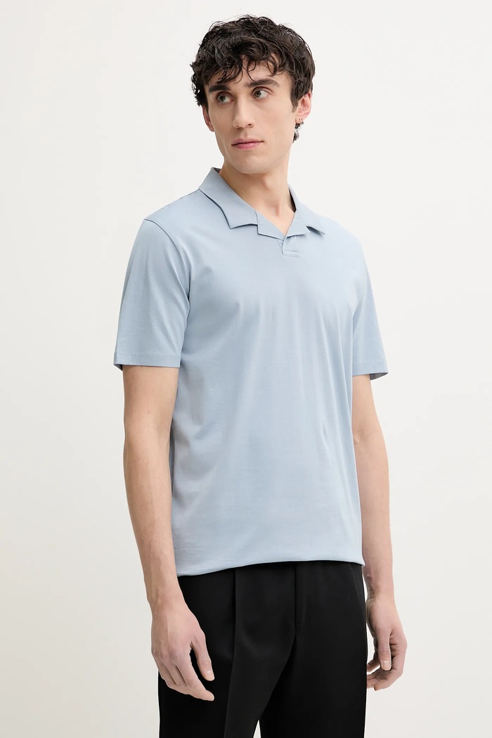 Bavlnené polo tričko HUGO slim modrá 50542961
