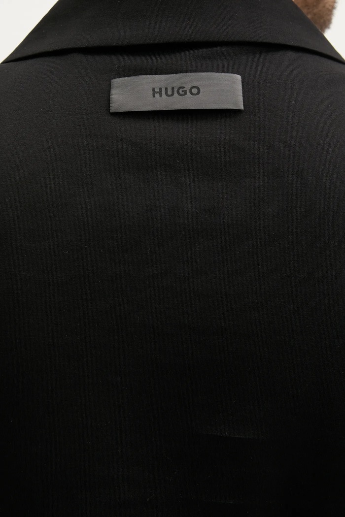 Bavlnené polo tričko HUGO 50542961 čierna