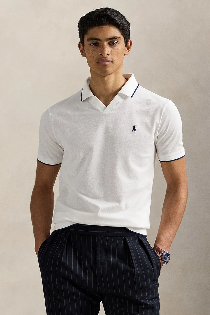 Βαμβακερό μπλουζάκι πόλο Polo Ralph Lauren κανονικό λευκό 710964535