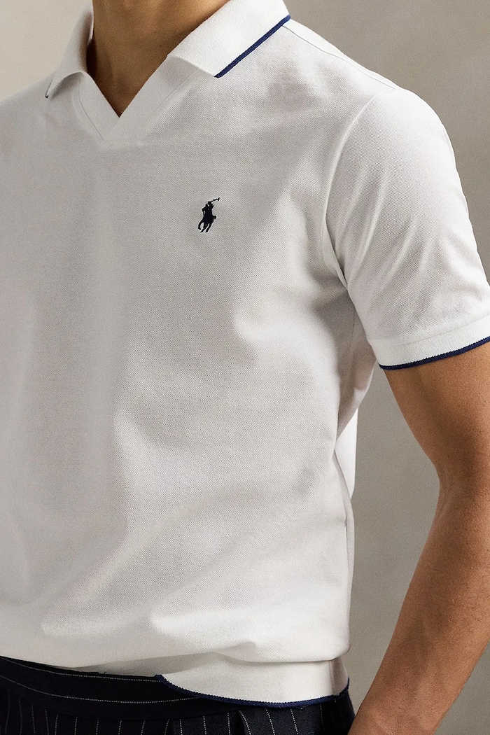 Βαμβακερό μπλουζάκι πόλο Polo Ralph Lauren λευκό 710964535