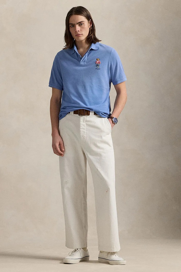 Oblačila Bombažen polo Polo Ralph Lauren 710969629 modra