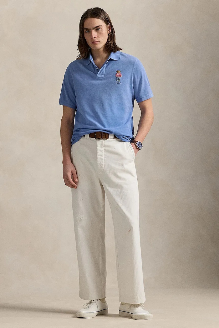 Oblačila Bombažen polo Polo Ralph Lauren 710969629 modra