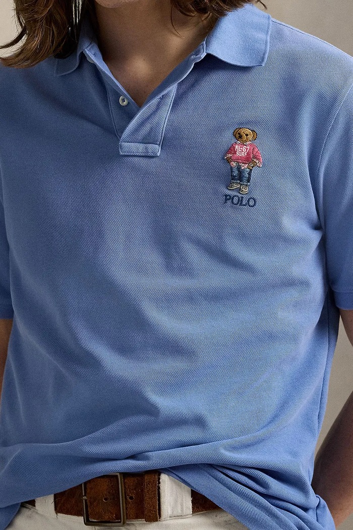 Bombažen polo Polo Ralph Lauren modra 710969629