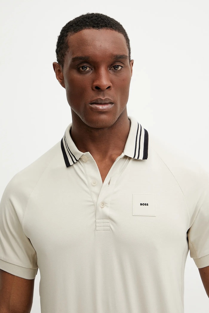 Polo tričko BOSS Green béžová 50538176