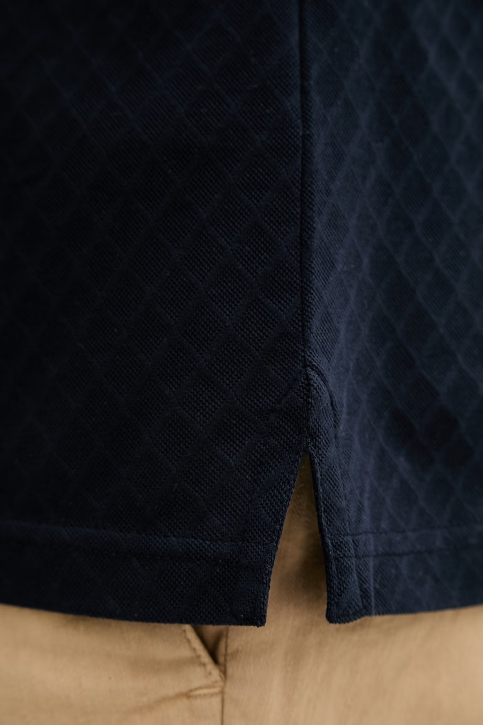 Barbour polo męskie bawełniane Sutton Tailored Fit Polo Shirt MML1459 granatowy