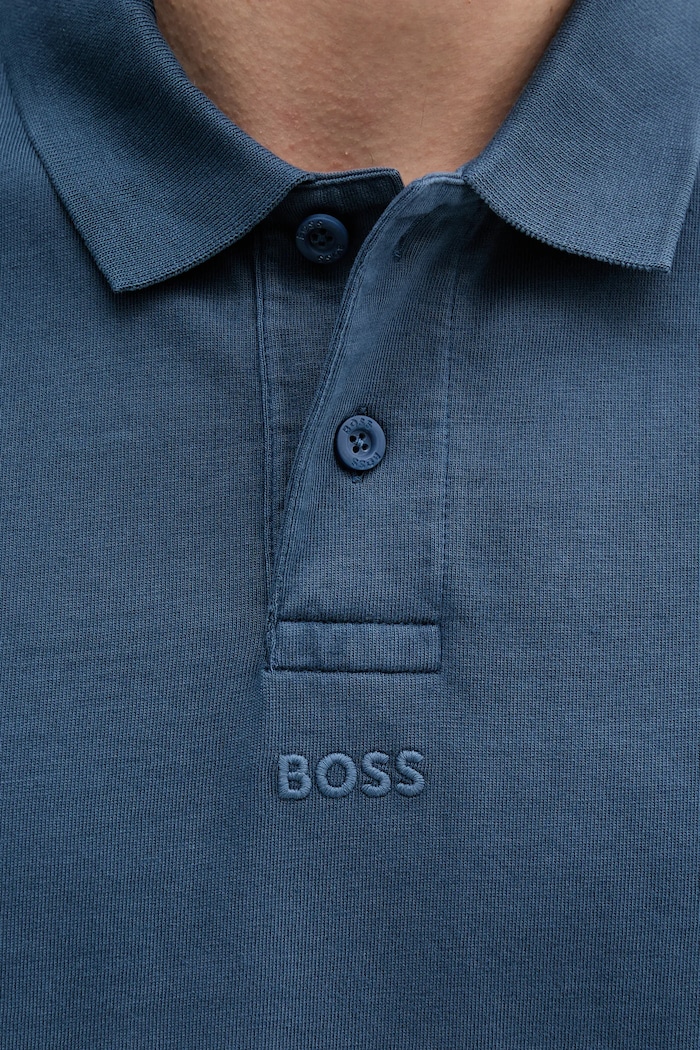 BOSS Orange pamut póló sötétkék 50519740