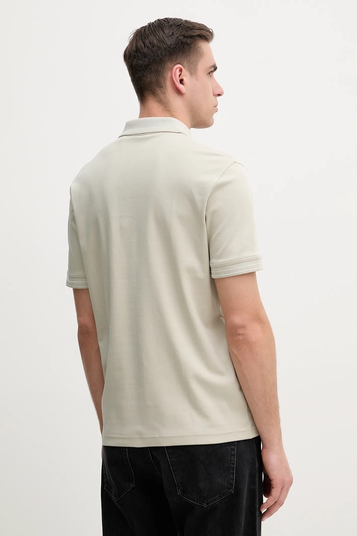 Βαμβακερό μπλουζάκι πόλο BOSS Orange San Jared-C 50520109 μπεζ AW25