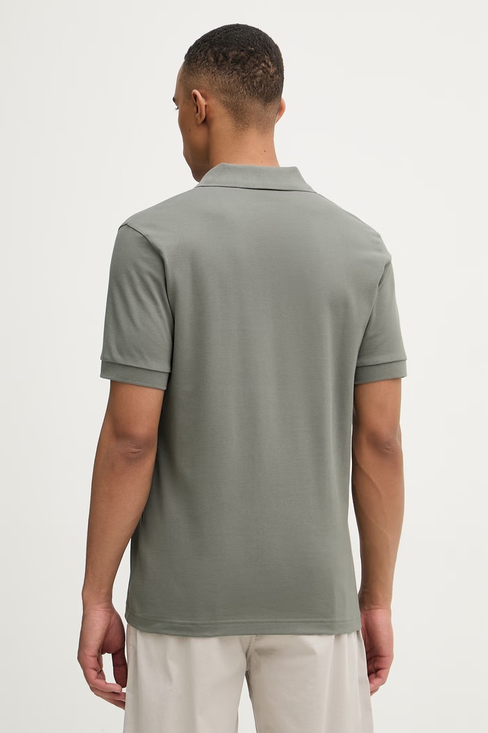 Oblačila BOSS Orange polo majica moška z bombažem 50537507 zelena