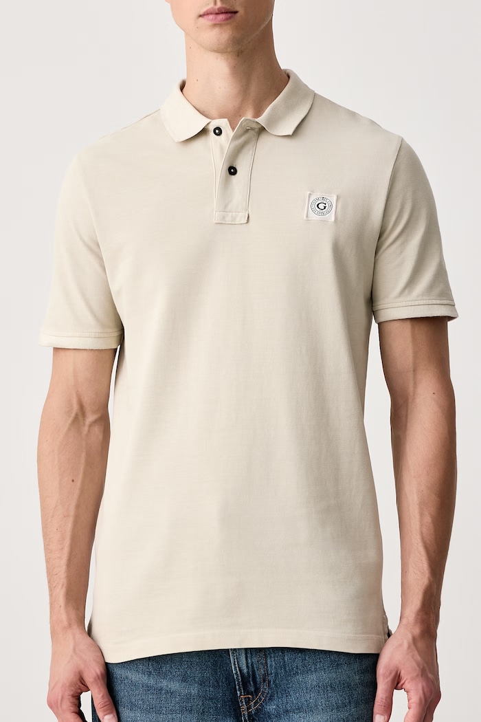 Odzież Guess Polo męskie bawełniane M2YP24.KC9T1 beżowy