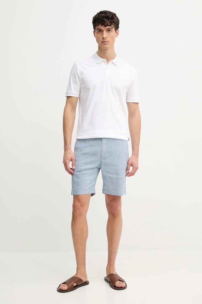 Pamučna polo majica BOSS 50531791 bijela SS25