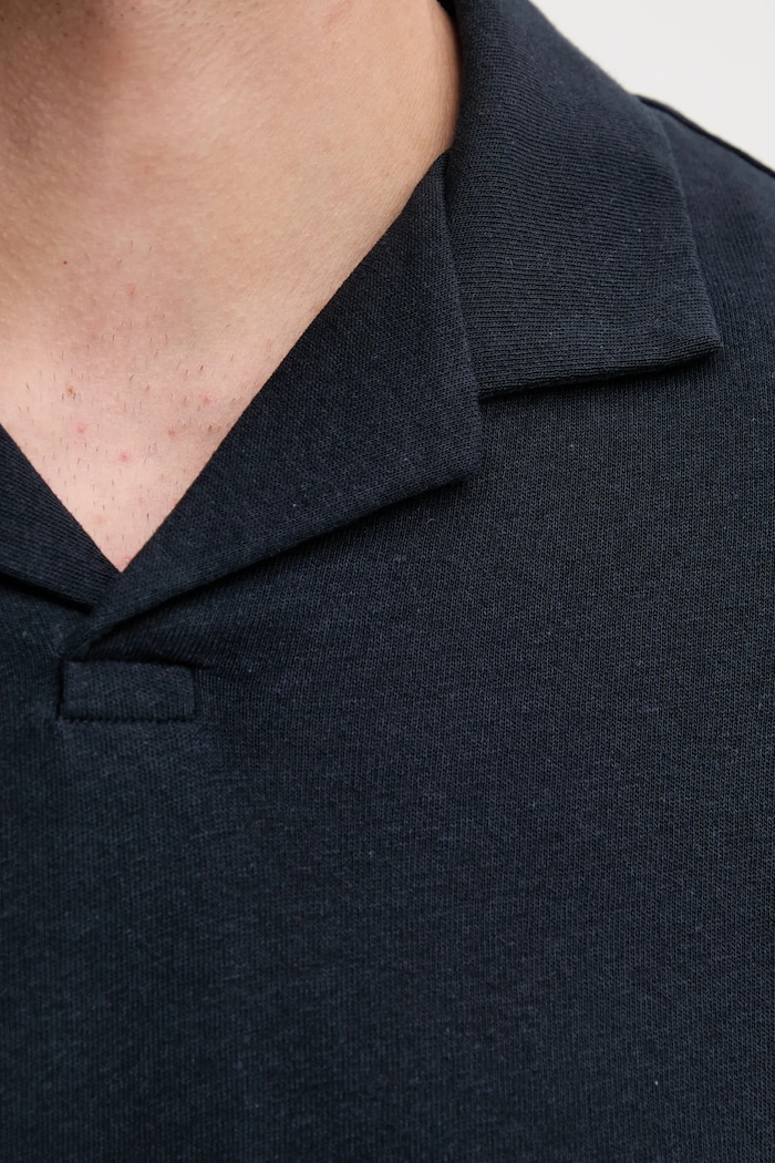BOSS polo z domieszką lnu 50537502 granatowy