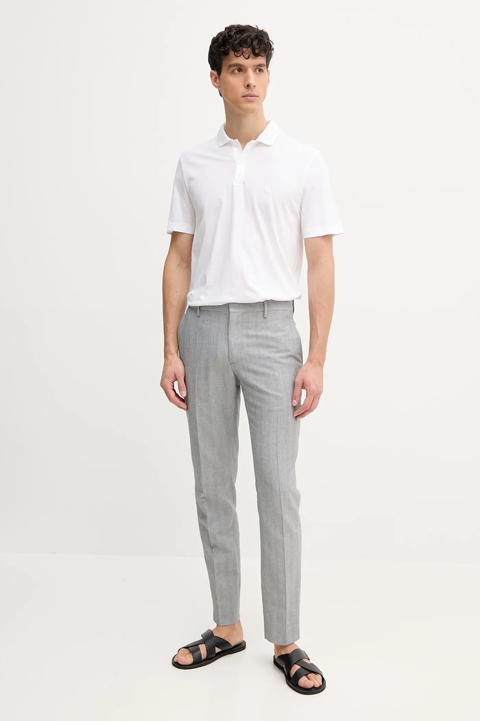 BOSS polo bawełniane 50539814 biały SS25