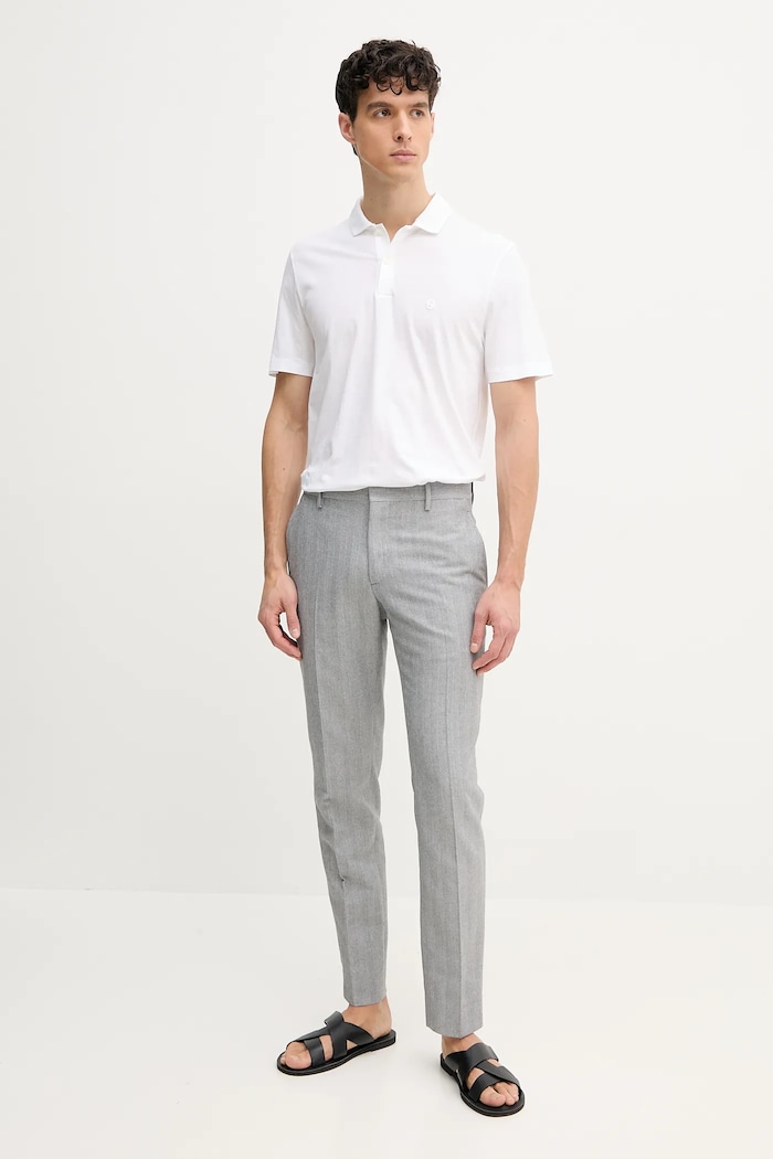 BOSS polo bawełniane 50539814 biały SS25