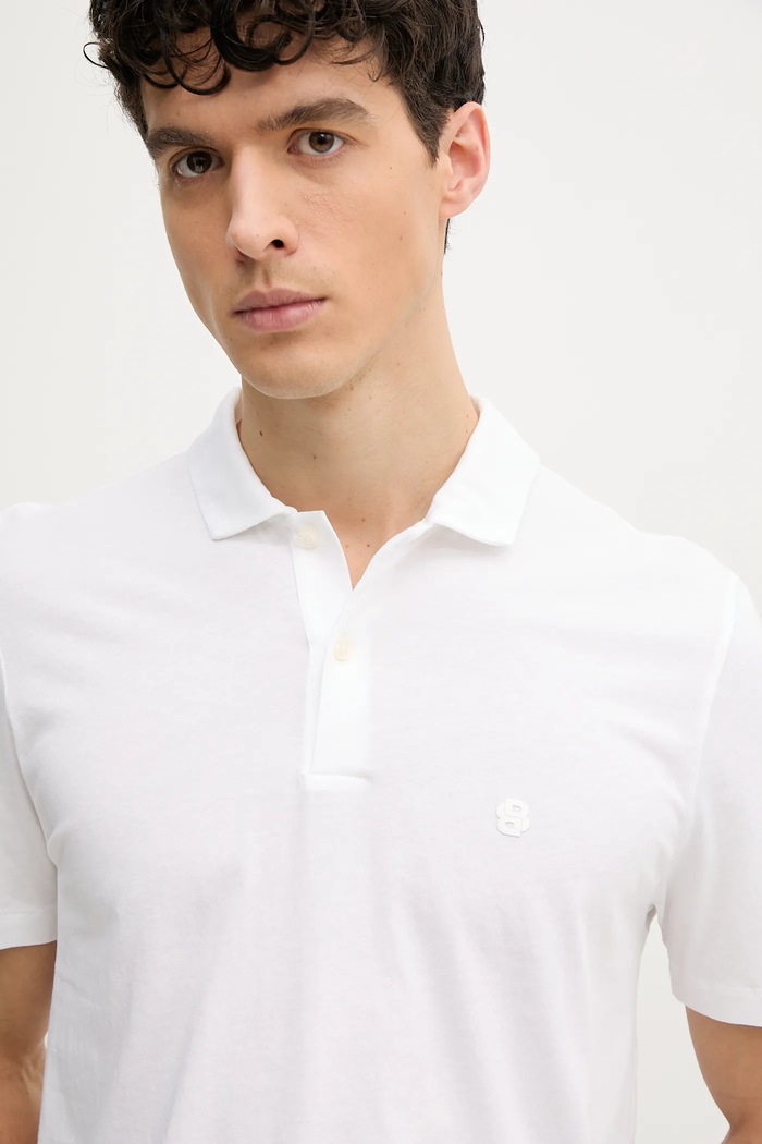 BOSS polo bawełniane biały 50539814