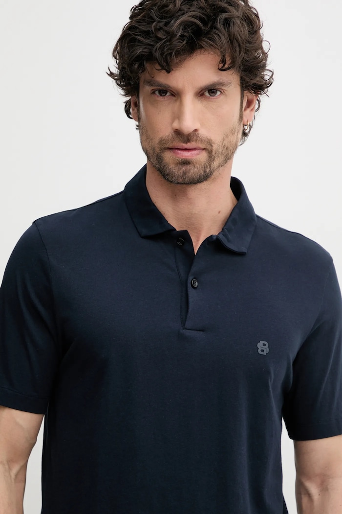 Bavlněné polo tričko BOSS námořnická modř 50539814