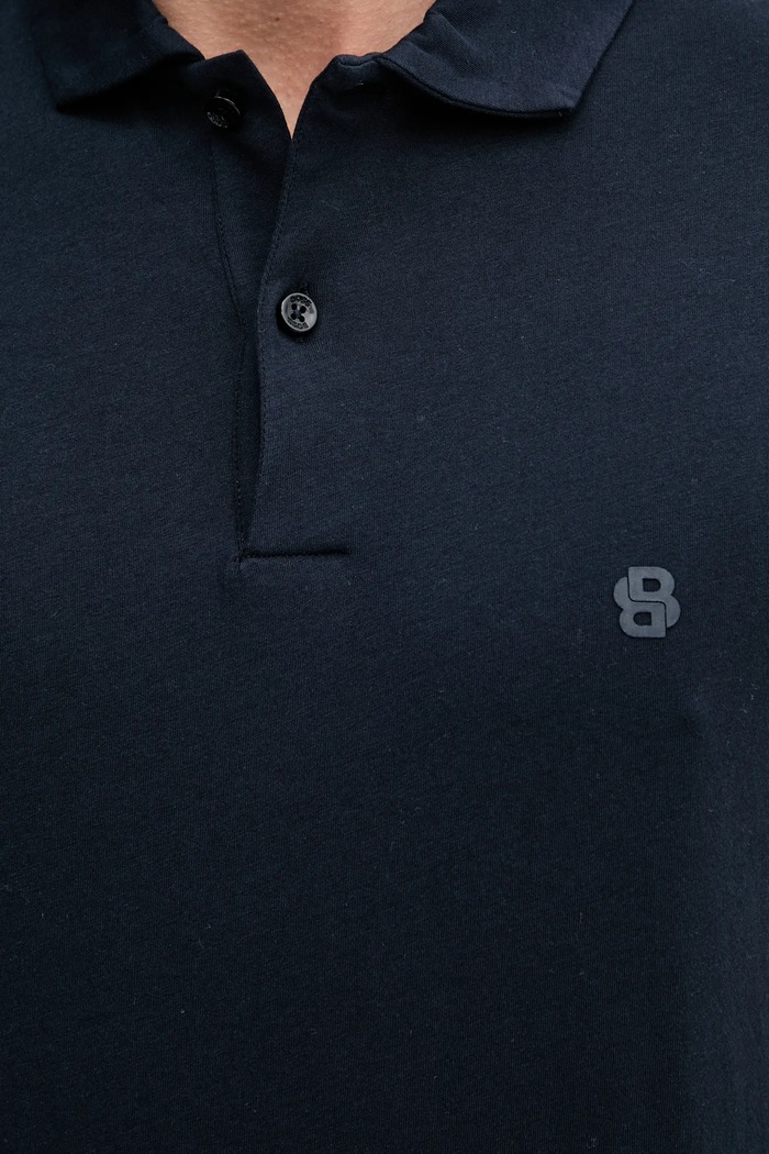 Bavlněné polo tričko BOSS 50539814 námořnická modř