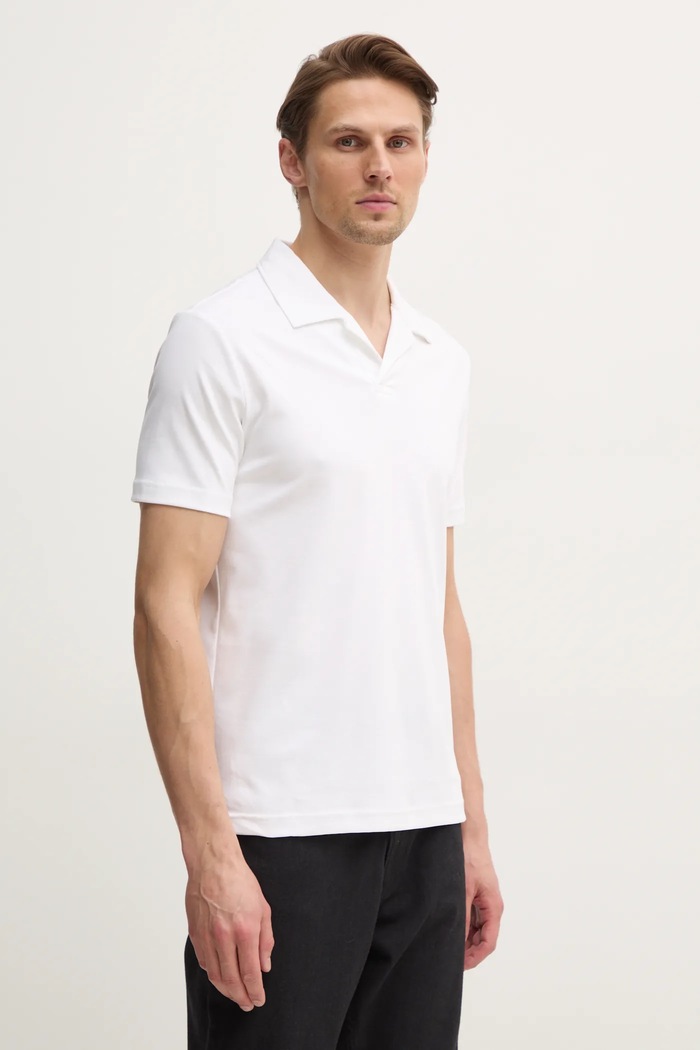 Bavlněné polo tričko Calvin Klein bílá K10K114133