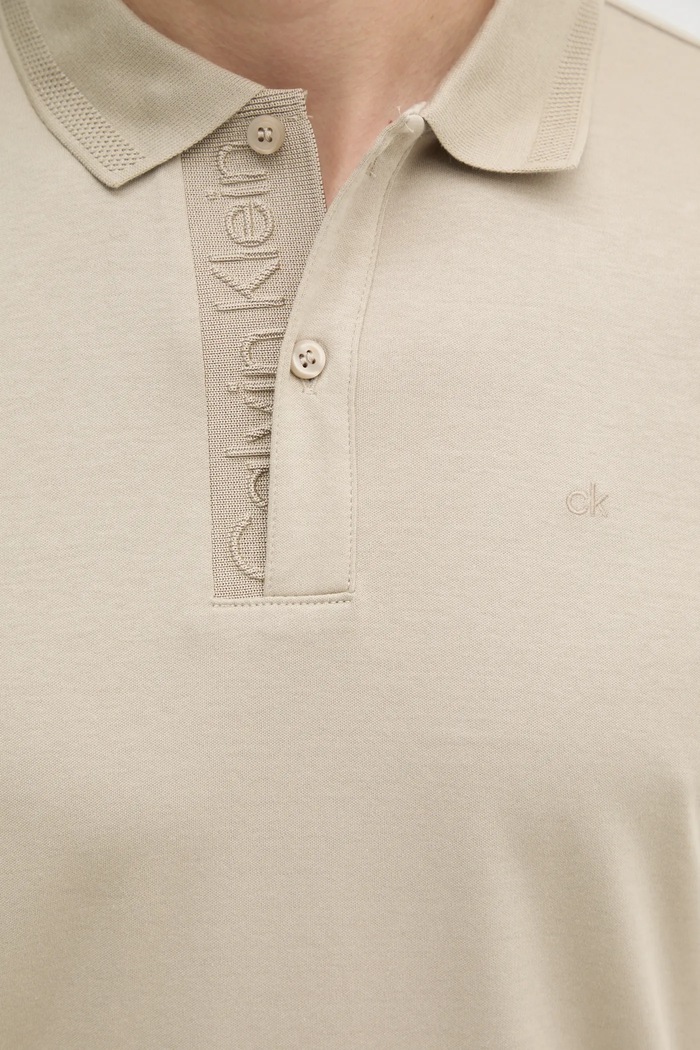 Calvin Klein polo bawełniane K10K114135 beżowy