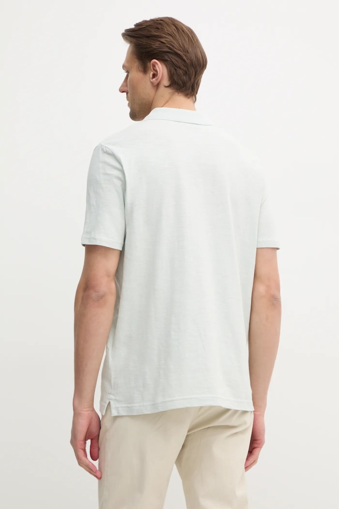 Polo tričko s lněnou směsí Calvin Klein K10K114136 šedá SS25