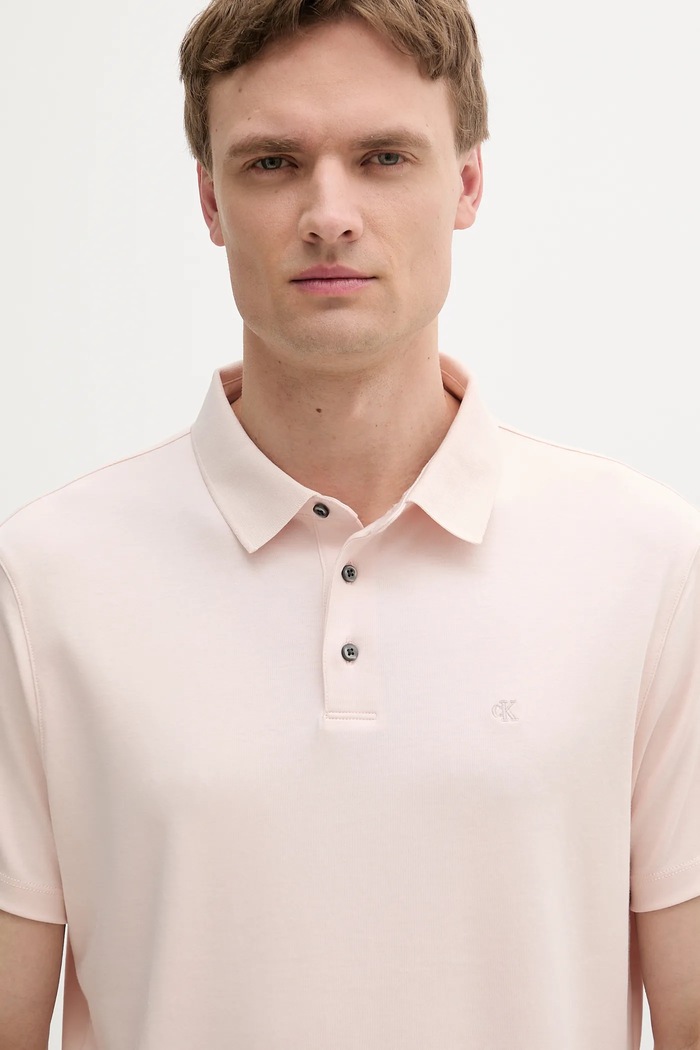 Îmbrăcăminte Calvin Klein polo bărbătesc din bumbac LV04LB276G bej