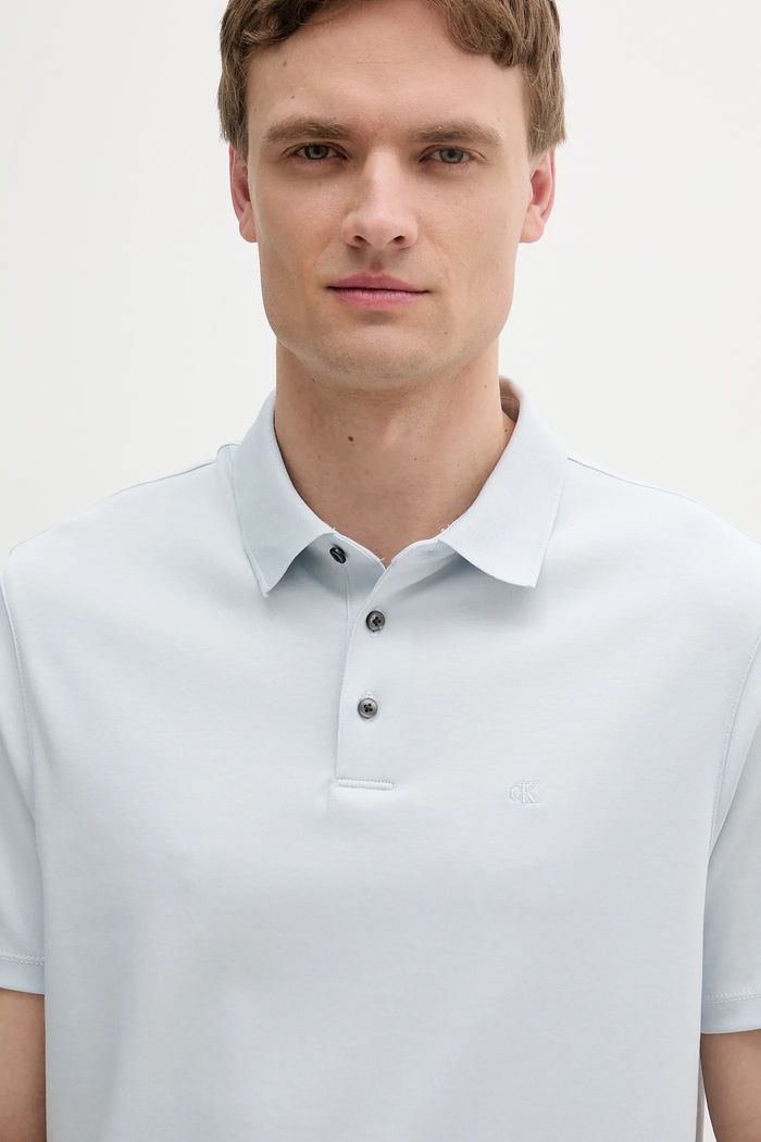 Oblečenie Calvin Klein polo tričko pánske bavlnené LV04LB276G modrá