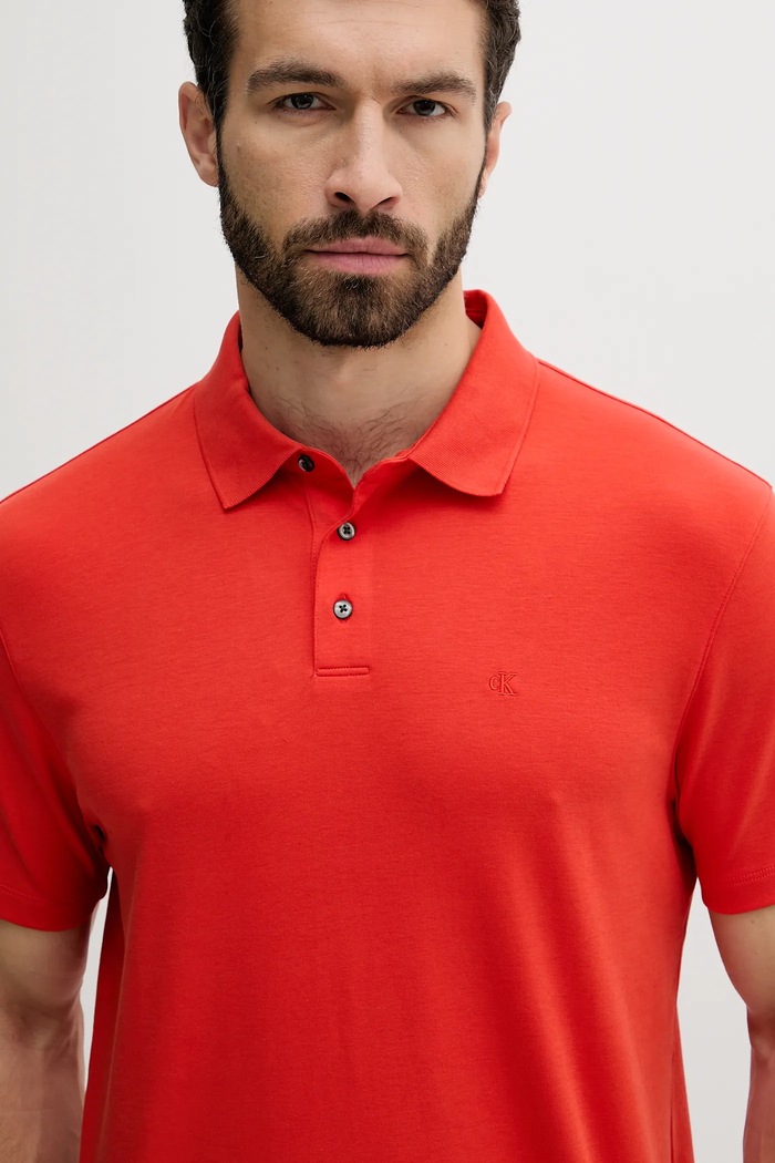 Oblečenie Calvin Klein polo tričko pánske bavlnené LV04LB276G červená