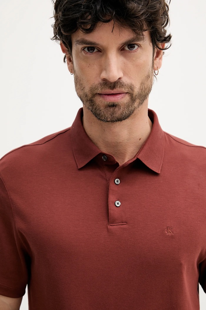 Oblečenie Calvin Klein polo tričko pánske bavlnené LV04LB276G červená